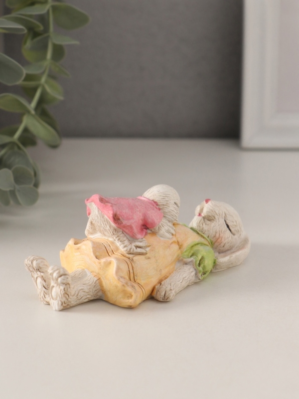 Сувенир полистоун  Сувенир полистоун "Зайка и цыплёнок - здоровый сон" 11х5х4 см