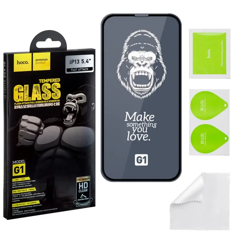 Защитное стекло IPH 13 Mini 5.4 (2021) Full Screen G1 HOCO черное Защитное стекло IPH 13 Mini 5.4 (2021) Full Screen G1 HOCO черное