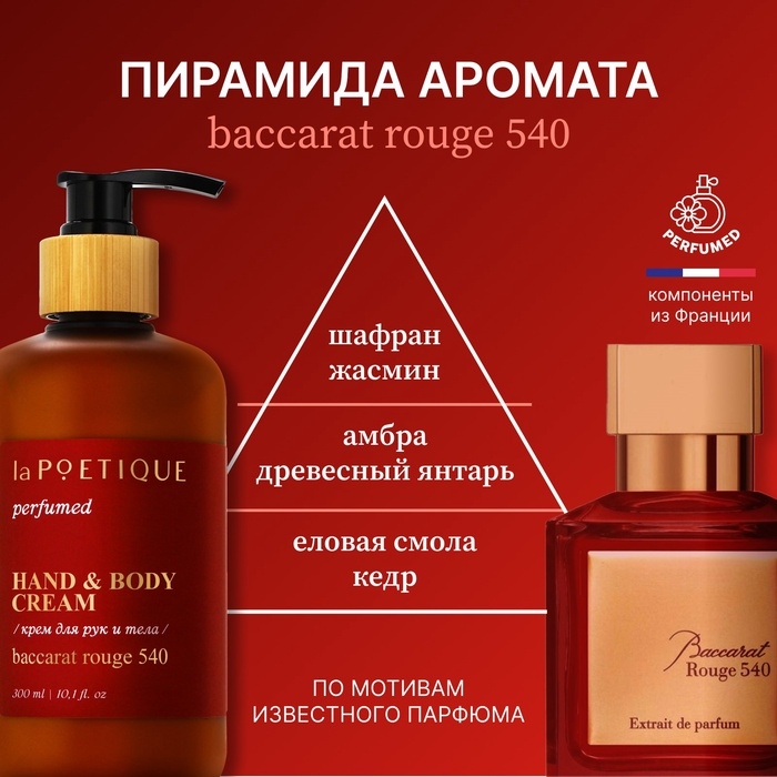 Крем для рук и тела парфюмированный laPOETIQUE, 300 мл, аромат Baccarat rouge 540 Крем для рук и тела парфюмированный laPOETIQUE, 300 мл, аромат Baccarat rouge 540