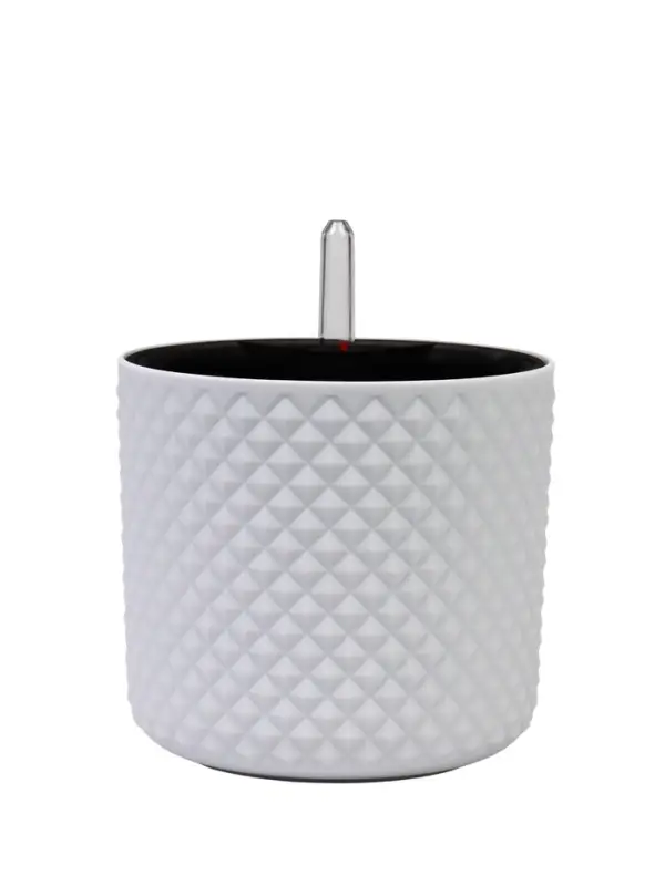 Кашпо для цветов &laquo;Фасет&raquo;, 2 л, d=15 см, h=14 см, пластиковое, с автополивом, со вставкой, белое