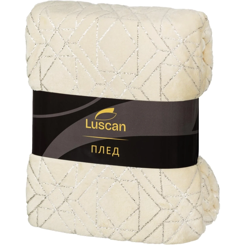 Плед микрофибра Luscan, фольга бежевый 200х220