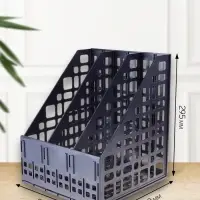 Лоток для бумаг LINE, А4, сборный, вертикальный, 3 отделения, чёрный