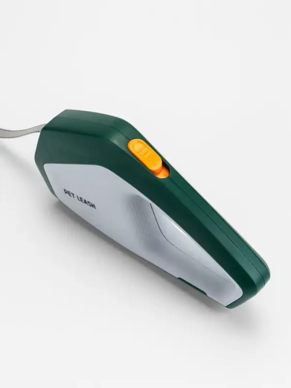 Рулетка - поводок для собак, лента 3 метра, белая, зелёная