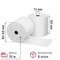 Ролики для касс Комус 80х70м, 12 вт. из т/б&nbsp;&nbsp;8шт/уп ,6уп/кор&nbsp;&nbsp;&nbsp;&nbsp;