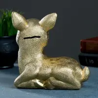 Копилка для денег &laquo;Олененок&raquo;, гипс, под золото, 17&times;10&times;18 см