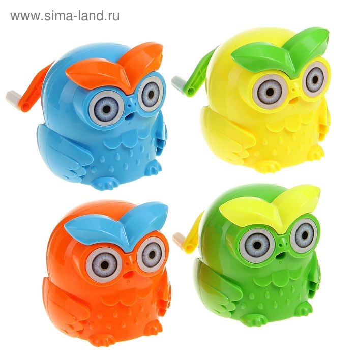 Точилка механическая с контейнером Точилка механическая с контейнером "Сова", МИКС