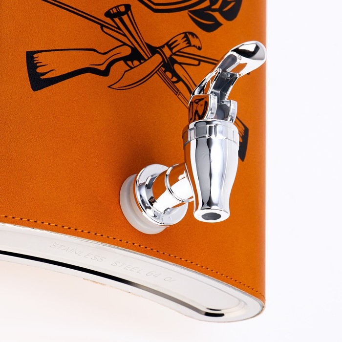 Фляжка для алкоголя и воды Фляжка для алкоголя и воды "Лучший охотник", нержавеющая сталь, подарочная, 1.8 л, 60 oz