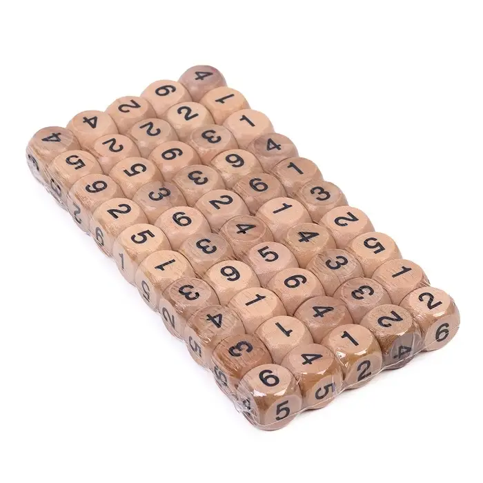Кубики игральные, 1.6&times;1.6 см, набор 50 шт., с цифрами