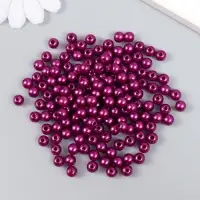 Бусины для творчества пластик "Фиолетово-баклажанный" набор 200 шт d=0,6 см Бусины для творчества пластик "Фиолетово-баклажанный" набор 200 шт d=0,6 см
