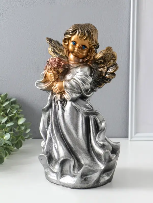 Фигура "Ангел в платье" большой" бронза 35х19х15 см