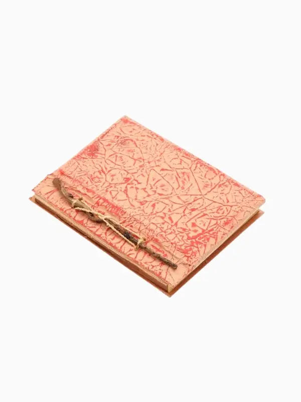 Блокнот в твёрдой обложке плетёный, 48 листов, 14&times;18&times;2 см, бежево-красный