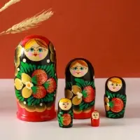 Матрёшка дерево &laquo;Наталья&raquo;, ягоды, 5-кукольная