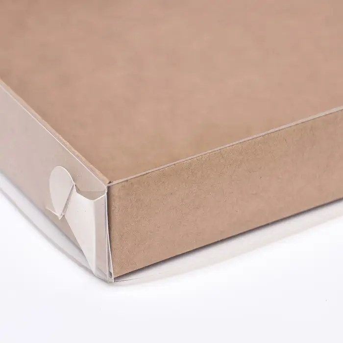 Кондитерская упаковка, крафт с PVC крышкой, 16×16×3 см Кондитерская упаковка, крафт с PVC крышкой, 16×16×3 см
