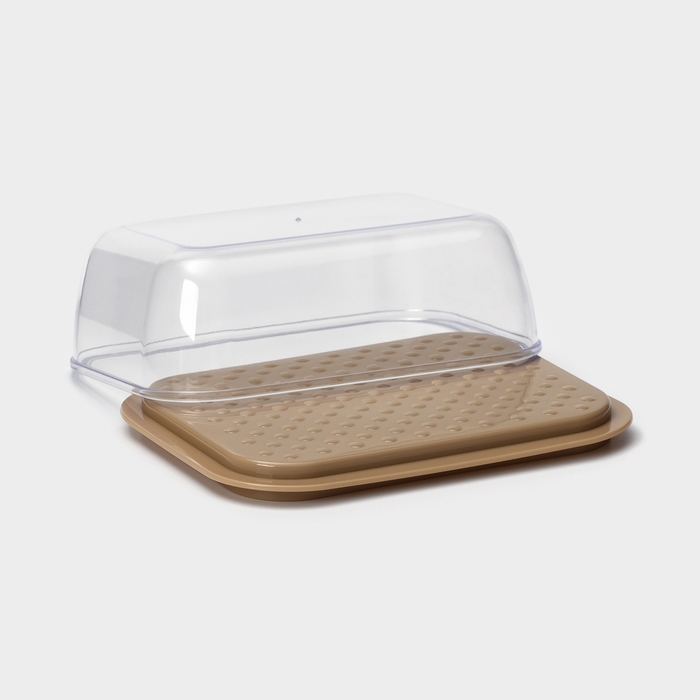 Маслёнка двухсторонняя, 14.5×11×5.5 см, цвет шоколадный мокко Маслёнка двухсторонняя, 14.5×11×5.5 см, цвет шоколадный мокко