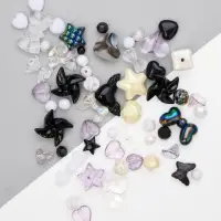 Бусины &laquo;Микс&raquo;, набор 50 г, чёрно-белые