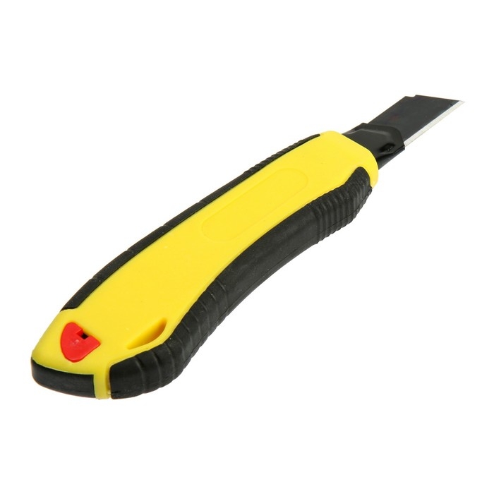 Нож универсальный ТУНДРА, 2К корпус, металлическая направляющая, лезвие SK-5, 18 мм Нож универсальный ТУНДРА, 2К корпус, металлическая направляющая, лезвие SK-5, 18 мм