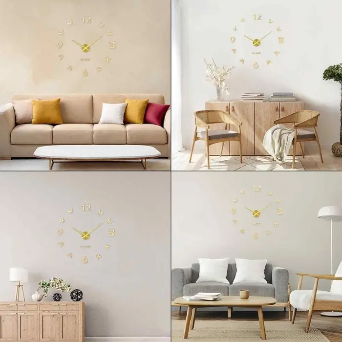 Часы настенные интерьерные &laquo;Бабочки&raquo;, 3D, наклейка, плавный ход, d=70 см