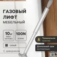 Газовый лифт ТУНДРА GG100GR, 100N, с доводчиком, серый, 2 шт. TMP