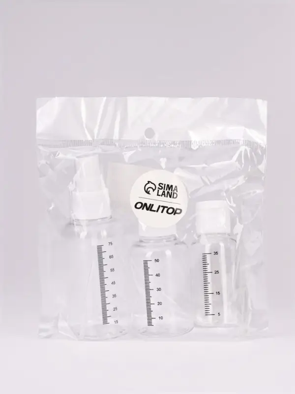 Набор для хранения, 3 предмета, со шкалой деления, белый, прозрачный