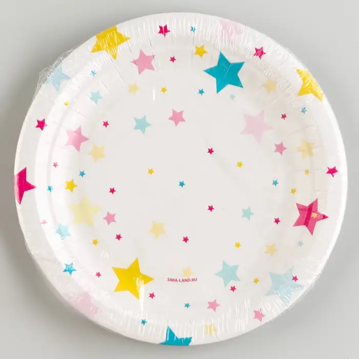 Тарелка одноразовая бумажная «Звёзды», 18 см