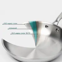 Сковорода 3Ply Hanna Kn&ouml;vell, d=28 см, h=5.5 см, толщина 2.2 мм, индукция, нержавеющая сталь