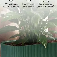 Кашпо для цветов &laquo;Рамона&raquo;, 6 л, 38&times;18&times;16.5 см, пластиковое, со вставкой, цвет нефрит