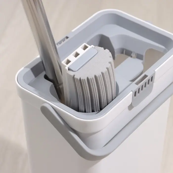 Швабра с отжимом и ведром Raccoon, швабра 32&times;5&times;132 см, ведро для полоскания и отжима 14 л