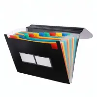 Папка для бумаги А4 на резинке пластиковая Calligrata, 12 отделений, черная