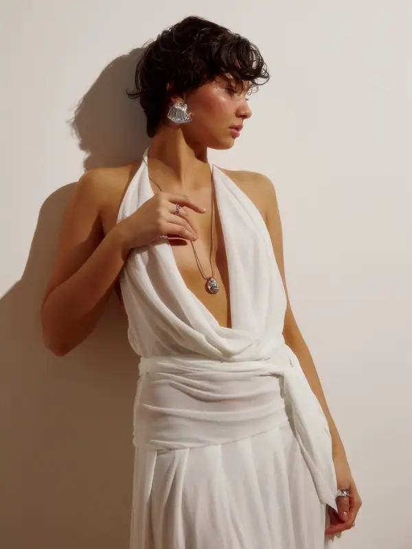 Серьги &laquo;Волна&raquo;, цвет серебро