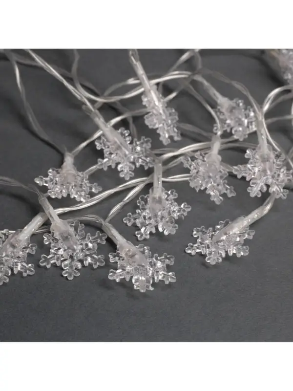 Гирлянда &laquo;Нить&raquo; 3 м с насадками &laquo;Снежинки малые&raquo;, IP20, прозрачная нить, 20 LED, свечение мульти (RG/RB), мигание, USB