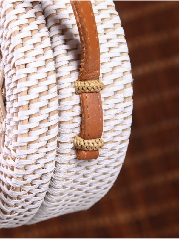 Сумка плетеная ротанг "Мандала" бежевый, 22х7х70 см