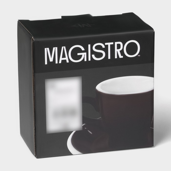 Кофейная пара фарфоровая Magistro Coffee time, 2 предмета: чашка 80 мл, блюдце d=12,5 см, цвет коричневый Кофейная пара фарфоровая Magistro Coffee time, 2 предмета: чашка 80 мл, блюдце d=12,5 см, цвет коричневый