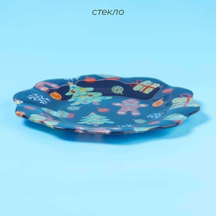 Тарелка десертная стеклянная «Пряничный парень», d=20,5 см Тарелка десертная стеклянная «Пряничный парень», d=20,5 см