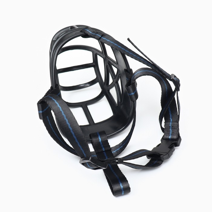 Намордник для собак №5 с трехсторонним ремешком, каучук, ДН 12 см, ОМ 35 см, чёрный Намордник для собак №5 с трехсторонним ремешком, каучук, ДН 12 см, ОМ 35 см, чёрный