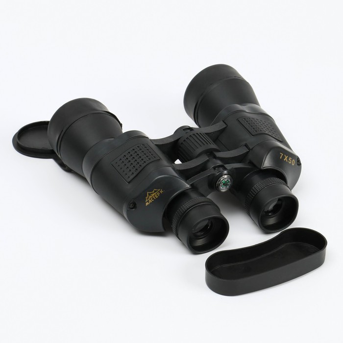 Бинокль 7х50,  Бинокль 7х50, "Кругозор", черный с точками в квадратах на вставках