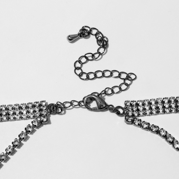 Чокер «Лёд», цвет белый в сером металле 3 ряда, 44,5 см Чокер «Лёд», цвет белый в сером металле 3 ряда, 44,5 см