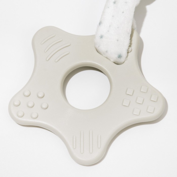 Комфортер - игрушка «Серый мишка», погремушка, прорезыватель, цвет серый, Крошка Я