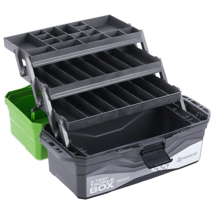 Ящик рыболовный Tackle Box трёхполочный NISUS, зеленый Ящик рыболовный Tackle Box трёхполочный NISUS, зеленый