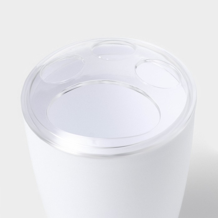 Набор для ванной «Эталон», 4 предмета: дозатор для мыла, мыльница, 2 стакана, 24×8×17 см, цвет белый Набор для ванной «Эталон», 4 предмета: дозатор для мыла, мыльница, 2 стакана, 24×8×17 см, цвет белый