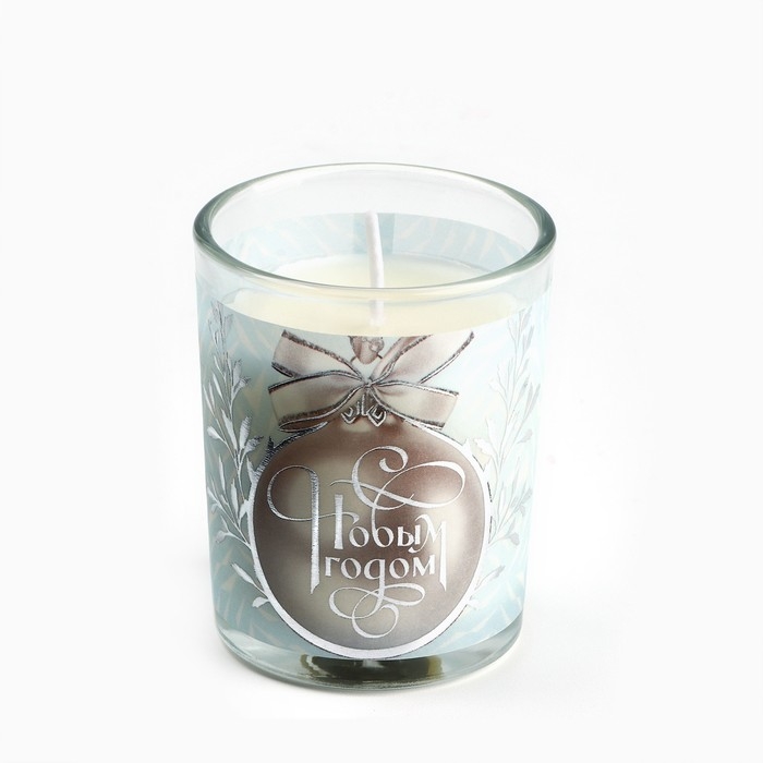 Новогодняя свеча с калькой «Новый год: С Новым годом!», аромат жасмин,5х6х5 см Новогодняя свеча с калькой «Новый год: С Новым годом!», аромат жасмин,5х6х5 см