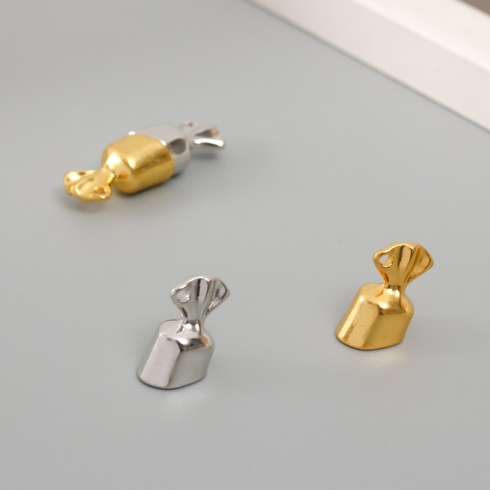 Замок магнитный металл Замок магнитный металл "Конфетка" золотой и серебряный 1х3х1 см (набор 2 половинки)