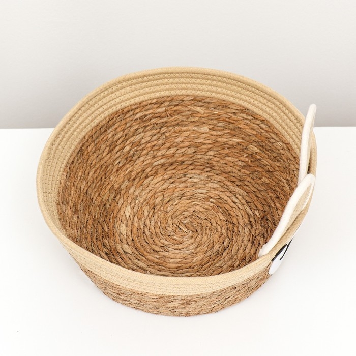 Экологичный лежак  Экологичный лежак "Мишка" для животных  (хлопок+рогоз),  35 х 27 х 13 см, вес до 8 кг