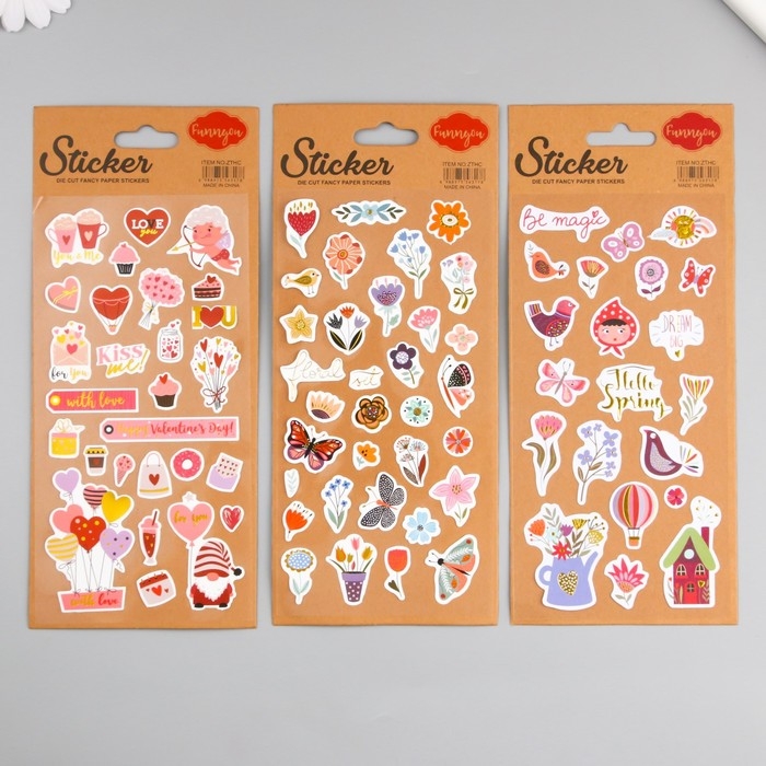 Наклейка пластик золотое тиснение Наклейка пластик золотое тиснение "Цветы и любовь" МИКС 10,5х23 см