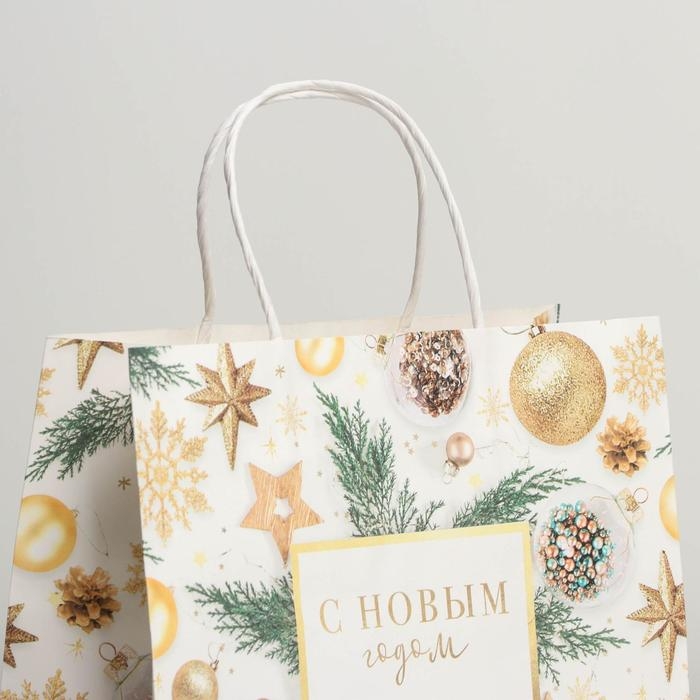 Пакет подарочный новогодний крафтовый «Сказочный праздник», 25 х 22 х 12 см, Новый год Пакет подарочный новогодний крафтовый «Сказочный праздник», 25 х 22 х 12 см, Новый год