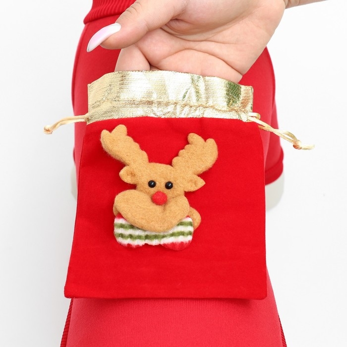 Кофта новогодняя для животных Кофта новогодняя для животных "Подарок", размер S (ДС 20, ОГ 32 см), красный