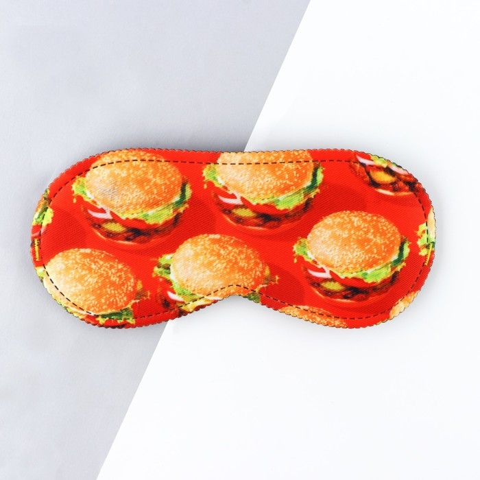 Маска для сна «Бургеры», 19.3 х 9.5 см, цвет красный Маска для сна «Бургеры», 19.3 х 9.5 см, цвет красный