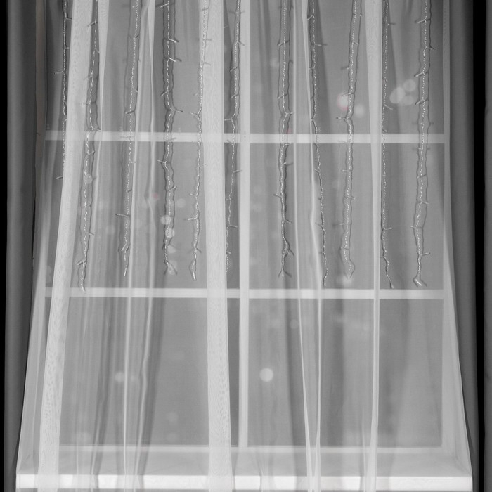 Гирлянда «Занавес» 1.5 × 1 м, IP20, прозрачная нить, 180 LED, свечение жёлтое, 8 режимов, 220 В