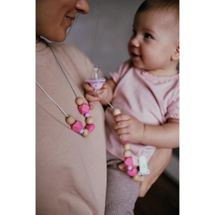 Соска - пустышка силиконовая классическая, от 3 мес., с колпачком, цвет розовый