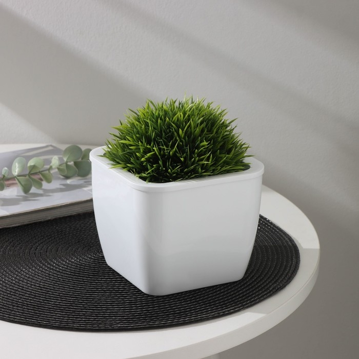 Кашпо для цветов со вставкой «Глянец», 1,2 л (0,8 л), цвет белый Кашпо для цветов со вставкой «Глянец», 1,2 л (0,8 л), цвет белый