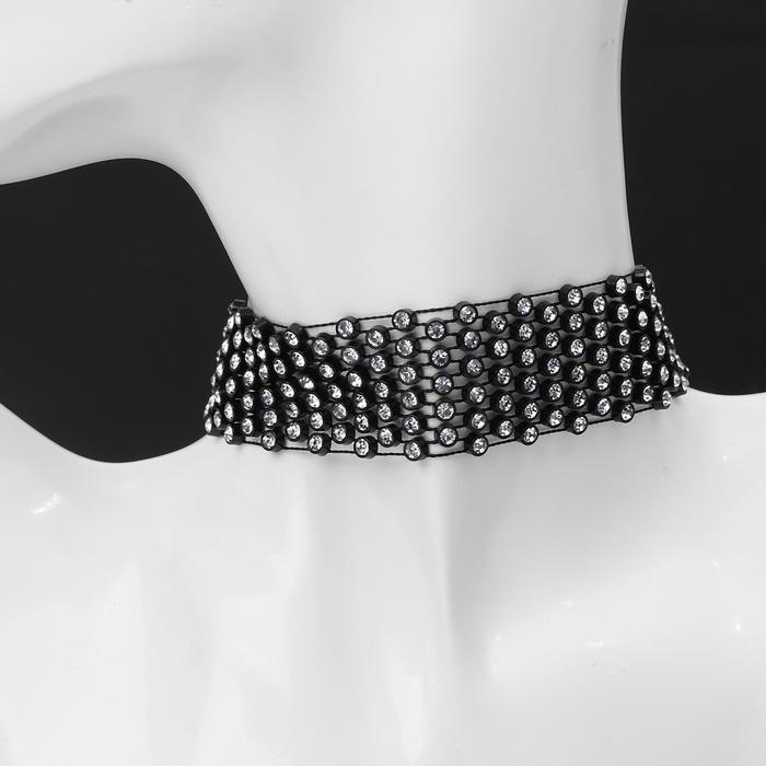 Чокер «Сетка» со стразами, цвет белый в чёрном, L=32см Чокер «Сетка» со стразами, цвет белый в чёрном, L=32см